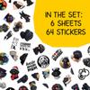 64pcs Black Labradoodle Stickers - Black Poodle Sticker Waterproof Decals for Water Bottles Laptop Luggage Computer Scrapbooking Teens Adults Girls Kids Funny Party Birthday Decorations view 2