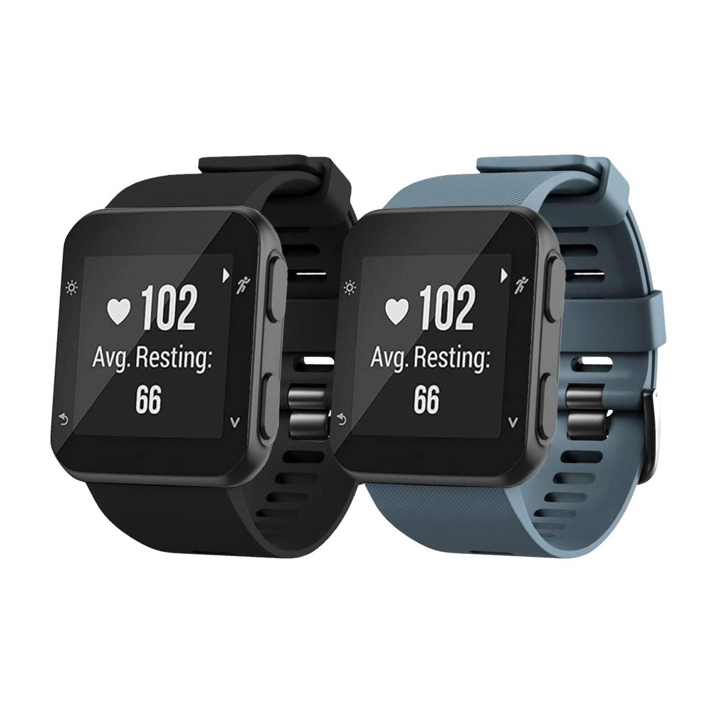 AHGDDA 2Pcs For Forerunner 35 Soft Silicone Replacement Watch Bands