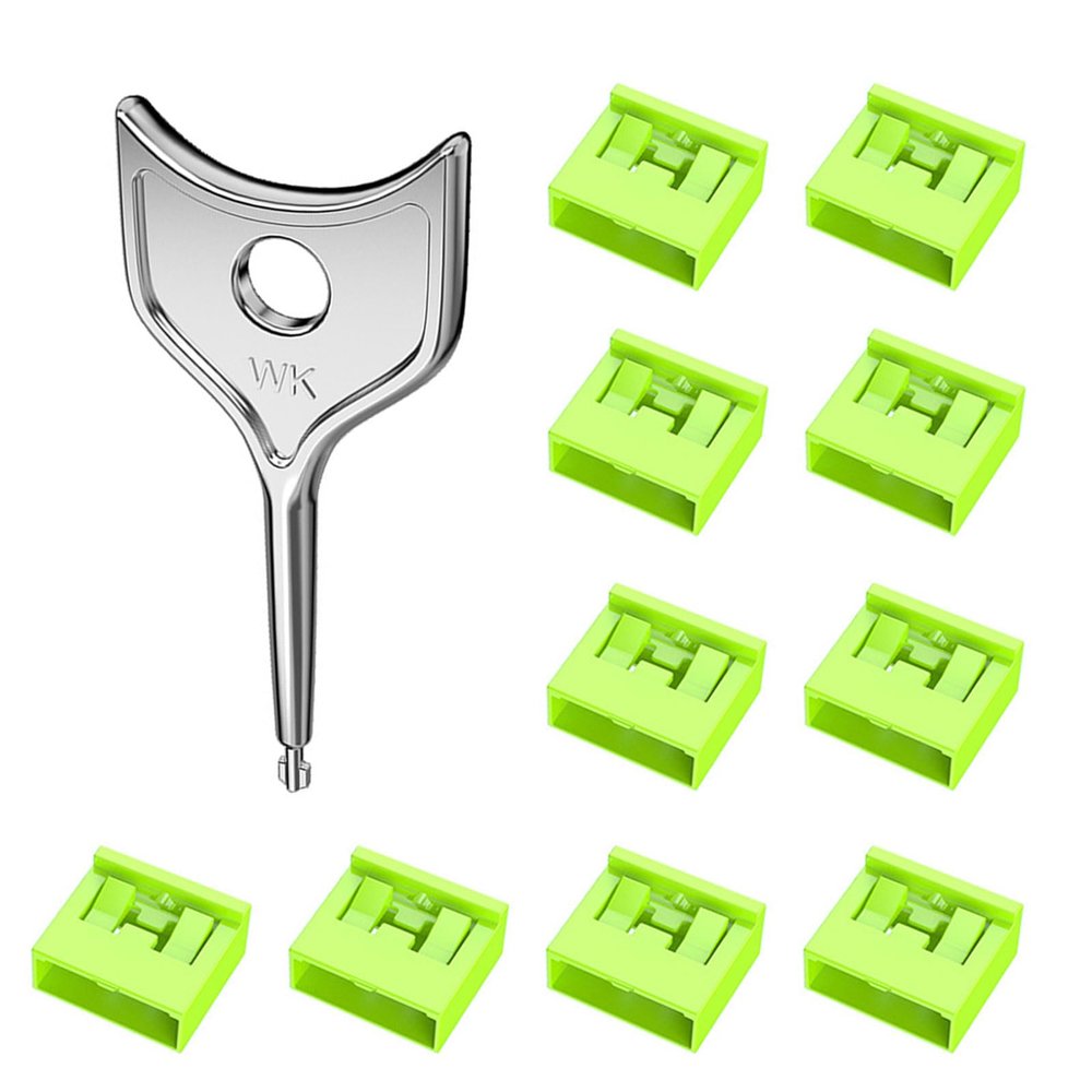 jiingekk USB Port Blockers, 2pcs/10pcs USB Port Blockers Secure Data Protections for PC, Laptop, Notebook with and Resistant Designs - Green - 10 pieces 1 tool
