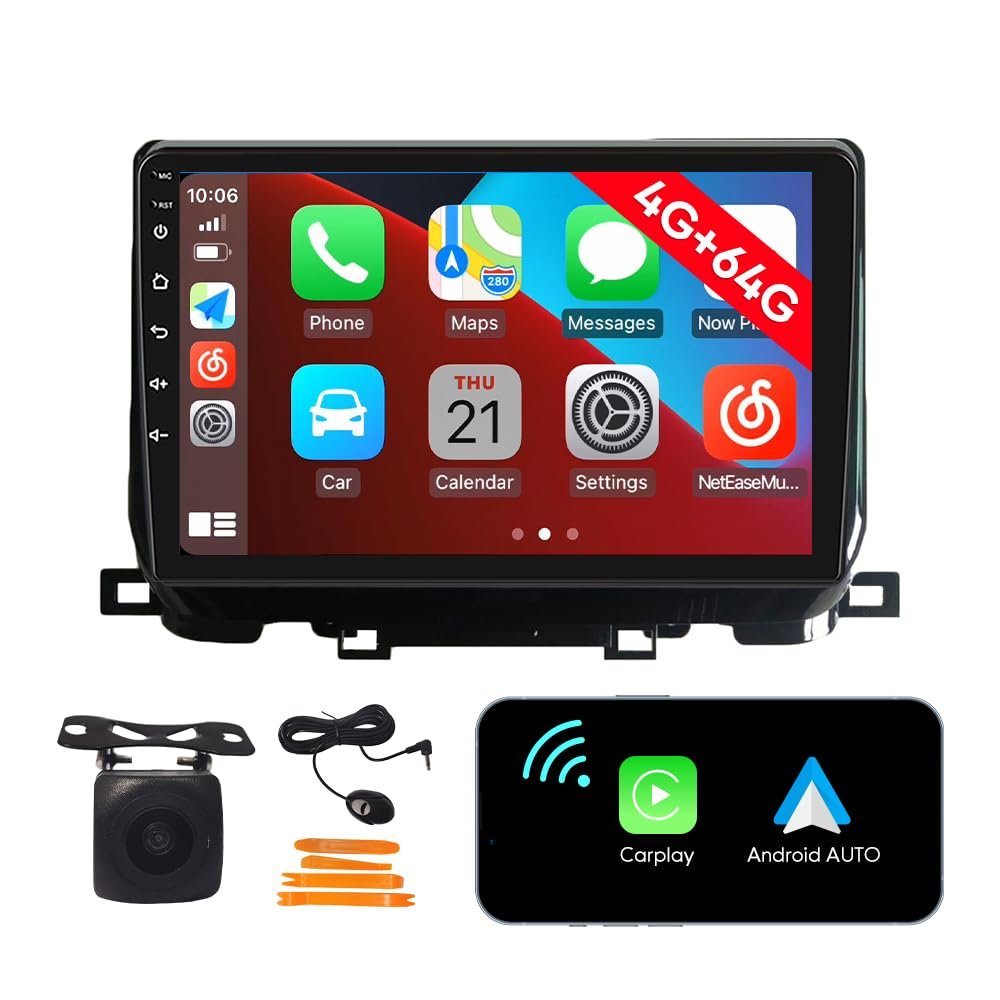 [4G 64G] Android Car Stereo FM Radio Carplay Android Auto 10.1" Touchscreen Headunit Media Player with Backup Camera for Kia Sportage R 2018 2019 2020
