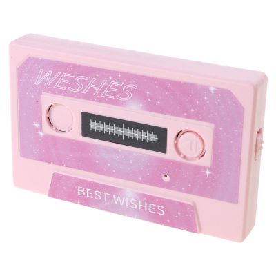 jiingekk Cassette Tape, Voice Cassettes Tape 30/60/300 Seconds Message Recorder Customizable Sound Greeting Card for Couple - 300s Pink