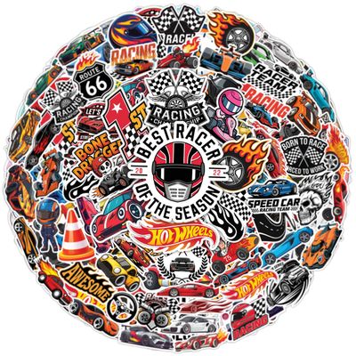 100pcs Race Car Stickers - Cars Sticker for Kids Waterproof Decals for Water Bottles Laptop Luggage Computer Scrapbooking Teens Adults Girls Kids Funny Party Birthday Decorations