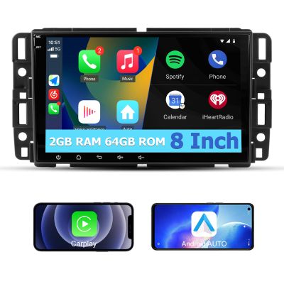 Android 13 Car Radio for GMC Sierra Yukon Chevrolet Buick Chevy Silverado,8 Inch Touch Screen Stereo with GPS SWC AM/FM 1080P 5G WiFi Wireless CarPlay Android Auto [2G+64G]