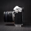 Handmade Wooden Handle Grip L Plate Alloy Base for OM System OM-3 Camera (Teal stabilized Wood + Silver Base) view 3