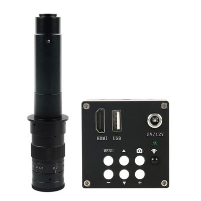 Lab Microscope Accessories 16MP 1080P Sensor HDMI Industrial Electronic Digital Video Microscope PCB C Mount Camera U Disk Storage Video with Pictures(with 300x Lens)