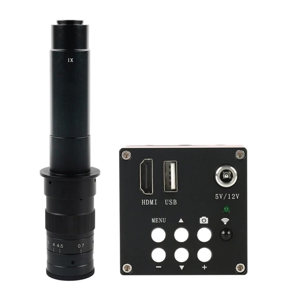 Lab Microscope Accessories 16MP 1080P Sensor HDMI Industrial Electronic Digital Video Microscope PCB C Mount Camera U Disk Storage Video with Pictures(with 300x Lens)