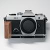Handmade Wooden Handle Grip L Plate Alloy Base for OM System OM-3 Camera (Walnut + Black Base) view 1