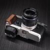 Handmade Wooden Handle Grip L Plate Alloy Base for OM System OM-3 Camera (Walnut + Silver Base) view 4