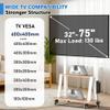 Duiliuu Mobile TV Stand with Power Outlet, Wood Shelf Portable TV Stand on Wheels for 32 to 55 65 70 75 inch Television, Height Adjustable White TV Cart, Holds up to 130LBS, Vesa 600400mm. view 3
