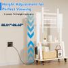 Duiliuu Mobile TV Stand with Power Outlet, Wood Shelf Portable TV Stand on Wheels for 32 to 55 65 70 75 inch Television, Height Adjustable White TV Cart, Holds up to 130LBS, Vesa 600400mm. view 4