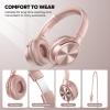 Cowyawn USB C Headphones Wired, Over Ear USB C Wired Headphones with Microphone, Volume Control, HD Stereo Sound, Foldable USB Type C Headphone for Adult/Teens/Laptop/Computer/iPhone 15/16/17, Rose view 3