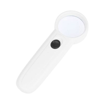 JOEBO Microscope Kit 45X Illuminated Magnifier Magnifying Glass Handheld Reading Microscope Lens with 3 LED Microscope Lens Adapters(White)