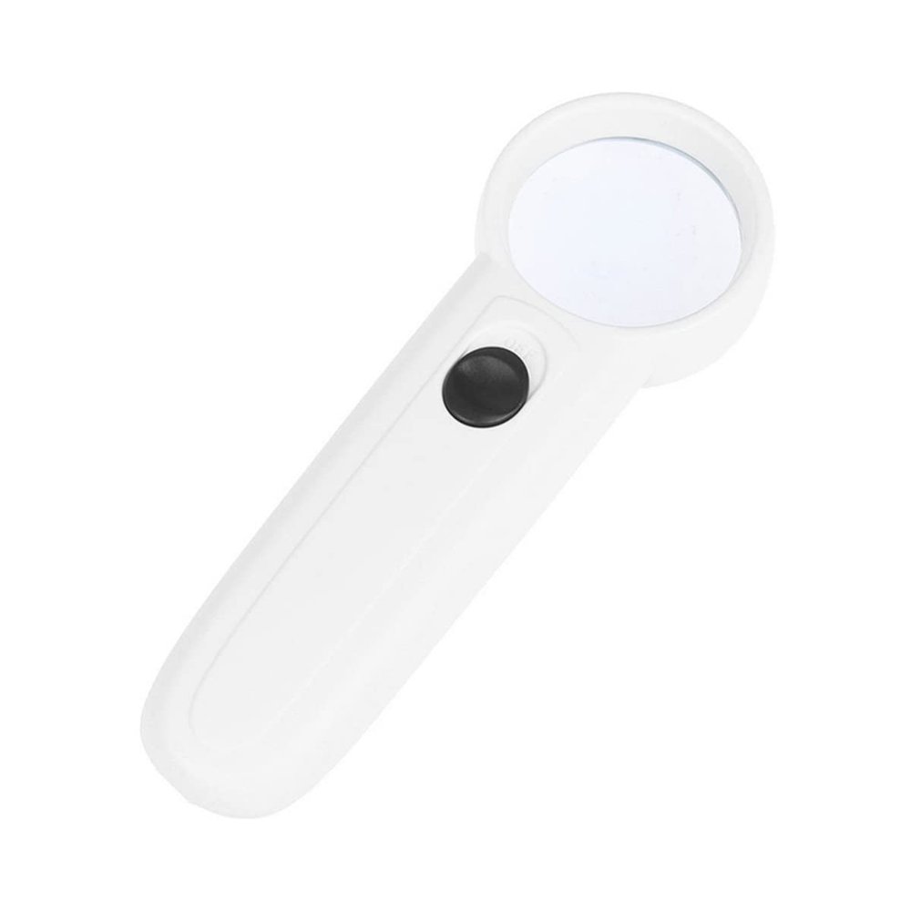 JOEBO Microscope Kit 45X Illuminated Magnifier Magnifying Glass Handheld Reading Microscope Lens with 3 LED Microscope Lens Adapters(White)