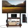 Duiliuu Rolling TV Stand with Power Outlet, Mobile TV Stand on Wheels with Wood Shelf for 32 to 75 inch Television, Height Adjustable Portable Black TV Cart, Holds up to 130LBS, Vesa 600400mm. view 1