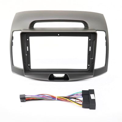 2 Din 9 Inch for Hyundai Elantra 2006-2011 Car Radio Installation DVD GPS Mp5 Plastic Fascia Panel Frame Dash Mount Kit (Gray Frame an Cord)