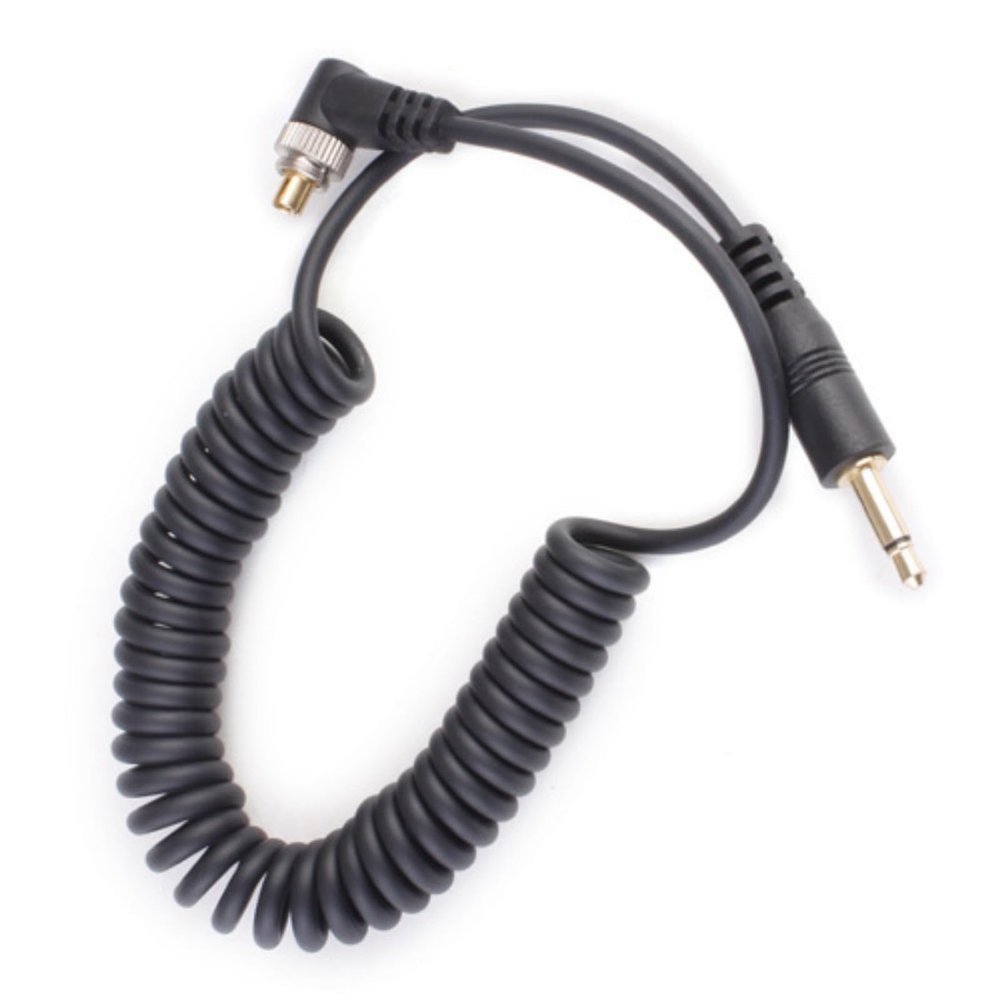 RSHuiOUXX Piece Elbow to 3.5mm Straight Male Flashing Sync Cable Cord for 580EXII 7D 5DII 50D 40D 30D 20D 10D D300S with Screw Lock