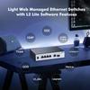 10G Web Managed Switch, 4x2.5G RJ45 + 10G RJ45 + 10G SFP Ports, LACP/VLAN/QoS, Fanless Metal, YuLinca Ethernet Switch for NAS/Gaming/8K Streaming view 4