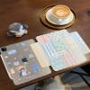 2-in-1 Magnetic Leather Folio Case with Kickstand for Apple Patchwork Flowers Floral Fantasy Striped Blue Pink Fresh Classic Cute Lovely Adorable Girls (for iPad Pro 2024 11 Inch) view 2