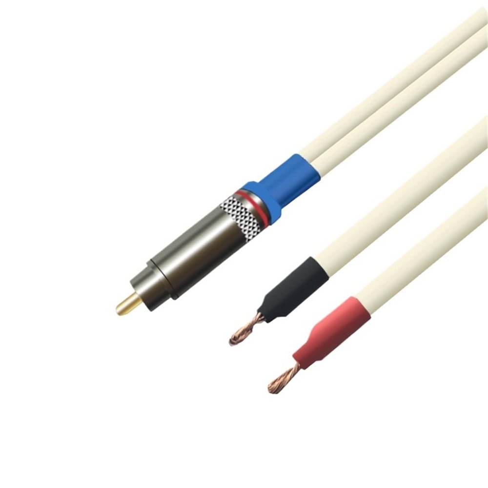 CHMIFTNX Active Subwoofer Speaker Cable 2 Bare Wire Head to Single Audio Cable Male OFC Gold-Plated Amplifier(White,1m)