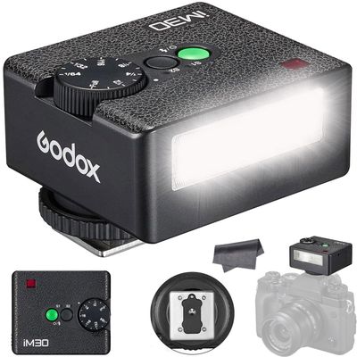 Godox iM30 Mini Flash for Camera,GN15, 7 Power Levels, CCT 6500K200K with S1/S2 Optical Control Small Attachment Speedlite for Canon/Sony zv1 /Sony zve10 /Nikon/Fujifilm/Olympus/Ricoh gr III