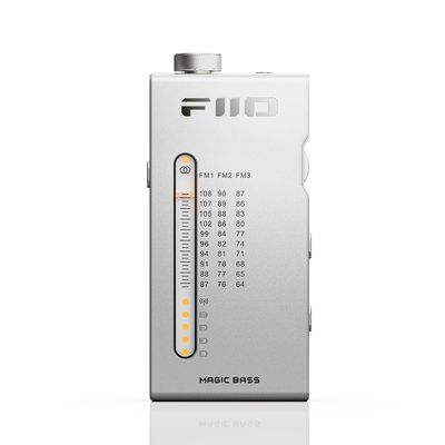 FiiO RR11 Portable HiFi FM Stereo Radio Receiver with Analog PVR Tuning, BASS+3D Sound Effects, 64MHz-108MHz (Silver, Hi-Res Audio Certified)