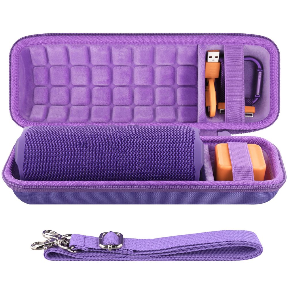 co2CREA Hard Travel Case for JBL Flip 7/6/5/4 Speaker, Purple