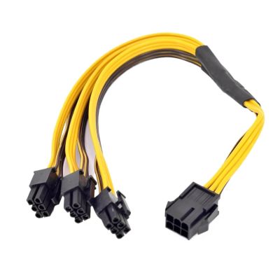 YWZBQL Wen ST PCI Express 6Pin Female 1 to 3 Male Power Supply Cable Y Spiltter PCI-e Graphics Card 6 Pin Port Multiplier for Mining Machine