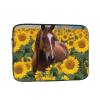 12 Inch Laptop Sleeve Bag Waterproof Shockproof Laptop Case Bags Lightweight Computer Skin Bag Horse and Sunflower Tablet Carrying Case view 1