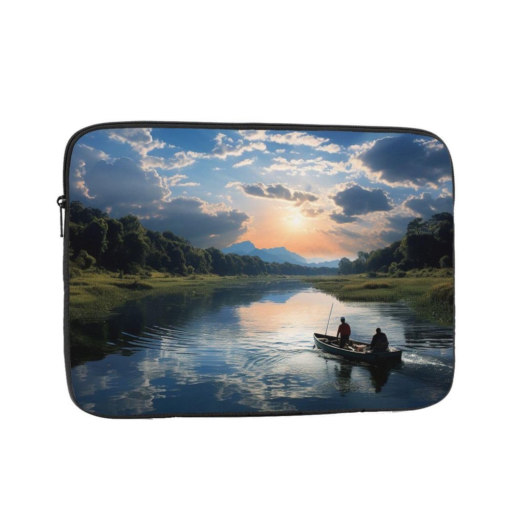 10 Inch Laptop Sleeve Bag Waterproof Shockproof Laptop Case Bags Lightweight Computer Skin Bag Fishing Scenic Tablet Carrying Case