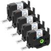 Cruxer 5 Pack Compatible for P-Touch TZe-141 TZe141 18mm 3/4" 0.7" Label Tape Black on Clear Tape Replacement for Ptouch PTD400AD D450 D600 PTP700 P750W PTH500LI PT1810 1880C 2730 2030 Label Maker view 1