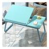 Adjustable Laptop Bed Desk,Cup Holder/Baffle Design/Folding Leg Portable Multifunctional Bed Tray Table,Writing Eating Bed Table Write (Blue 21.7inchs) view 1