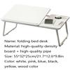 Adjustable Laptop Bed Desk,Cup Holder/Baffle Design/Folding Leg Portable Multifunctional Bed Tray Table,Writing Eating Bed Table Write (Blue 21.7inchs) view 2