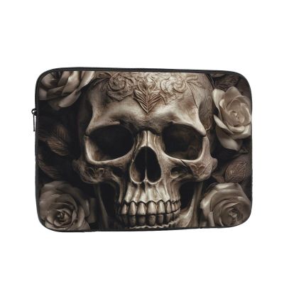 13 Inch Laptop Sleeve Bag Waterproof Shockproof Laptop Case Bags Lightweight Computer Skin Bag Leather Rose Skull Tablet Carrying Case