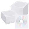1000 PCS White Paper CD DVD Sleeves Envelope Holder with Clear Window and Flap, Thick CD Paper Sleeves Storage Cases Holder DVD Cases Media Storage, 80g view 1