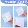 1000 PCS White Paper CD DVD Sleeves Envelope Holder with Clear Window and Flap, Thick CD Paper Sleeves Storage Cases Holder DVD Cases Media Storage, 80g view 3