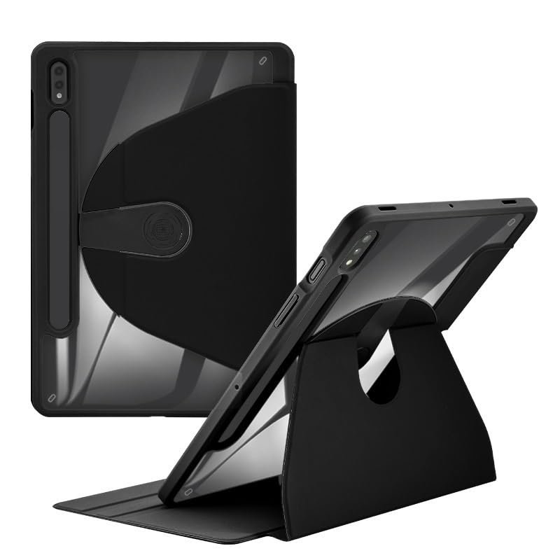 Tablet Travel Case Compatible with Samsung Galaxy Tab A9 8.0 Inch Model 2023 (SM-X115), 360 Rotating Stand Compatible with Smart Tablet, Hard PC Back Cover, Slim Case, Ri
