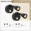 2 Pcs 12V Led Touch-Control Reading Lights with USB Charger for Rv, Boat, Camper, Caravan, Adjustable Wall-Mount Lamp, 350 Rotating & 3 Color Settings view 4