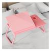 Adjustable Laptop Bed Desk,Cup Holder/Baffle/Folding Leg Portable Multifunctional Bed Tray Table,Writing Eating Bed Table Write (Pink 21.7inchs) view 1
