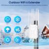 AX3000 WiFi Extender Signal Booster Outdoor WiFi 6 Extender, Wireless Gigabit Access Point Outdoor, IP67 Weatherproof, PoE Power Supply, for Starlink, Camera, Garage, Farm, Yard, RV, Campsite view 2