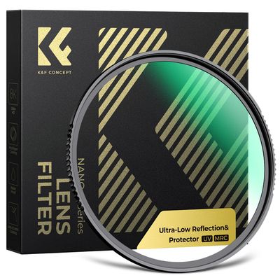 K&F CONCEPT 46mm Shockproof & Ultra Low Reflectivity MCUV Lens Protection Filter, 28 Multi-Coated Waterproof Scratch Resistant HD UV Camera Lens Filter (Nano-X Series)