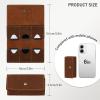 AfitLulu Memory Card Holder, Foldable Gaming SD Card Holder with Metal Snap Button and 6 Card Slots, Portable Retro Leather Guitar Pick Case for Travel or Daily Storage (Brown) view 2