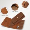 AfitLulu Memory Card Holder, Foldable Gaming SD Card Holder with Metal Snap Button and 6 Card Slots, Portable Retro Leather Guitar Pick Case for Travel or Daily Storage (Brown) view 3