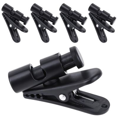 5 Pack Headphone Wire Clips Headset Cord Clip Earbud Cable Clips Black Earphone Cable Cord Clamp Hooks Collar Clothing Clip, Fixed Cables on The Clothes, for 2-4mm Wire