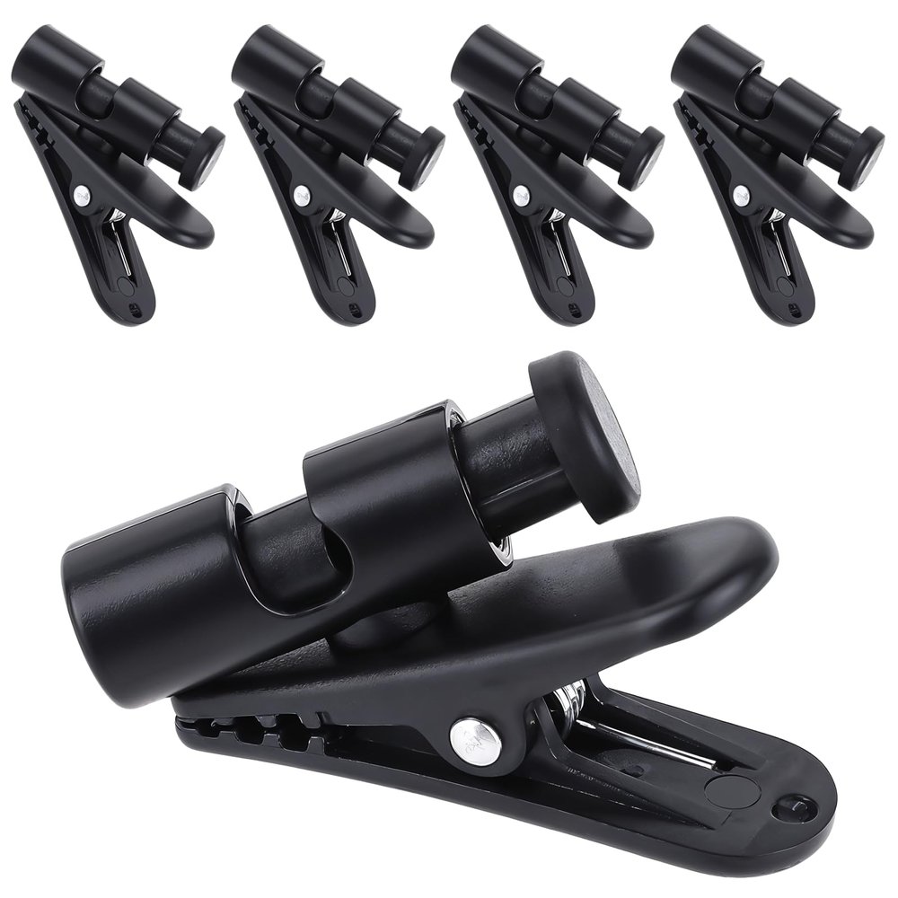 5 Pack Headphone Wire Clips Headset Cord Clip Earbud Cable Clips Black Earphone Cable Cord Clamp Hooks Collar Clothing Clip, Fixed Cables on The Clothes, for 2-4mm Wire