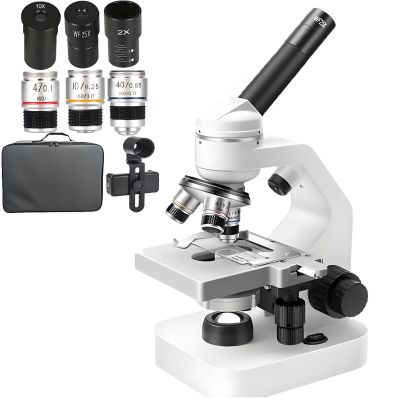 ddingsmafosee Hd Electronic Microscope,Microscope Kit with Science Gift Pack,Equipped with Upper and Lower Double Led Lights,Auto Focus,45 Tilt Head,Support Screen Projection Observation