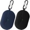 [2 Pack] easyBee Case Compatible with SoundPEATS PearlClip Pro Open-Ear Bluetooth Headphone Charging Cover with 2 Keychain, Soft Liquid Silicone Ultra Thin Shockproof Protective Kit - Black and Blue view 1