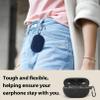 [2 Pack] easyBee Case Compatible with SoundPEATS PearlClip Pro Open-Ear Bluetooth Headphone Charging Cover with 2 Keychain, Soft Liquid Silicone Ultra Thin Shockproof Protective Kit - Black and Blue view 3
