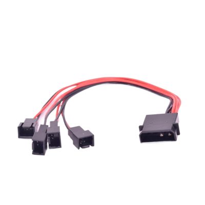 YWZBQL Wen ST IDE Male Port 1 to 4 Ways 3Pin Fan Male Port Cable D Plug to3 Pin Cooler Y Splitter Power Supply Cable 12V
