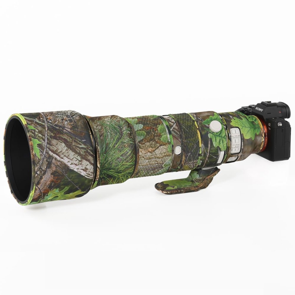 CHASING BIRDS Lens Camouflage Waterproof Coat for Sony FE 400-800mm F6.3-8 G OSS Rainproof Lens Protective Cover SEL400800 (Green Leaf Camouflage, with 1.4X TC (SEL14TC))