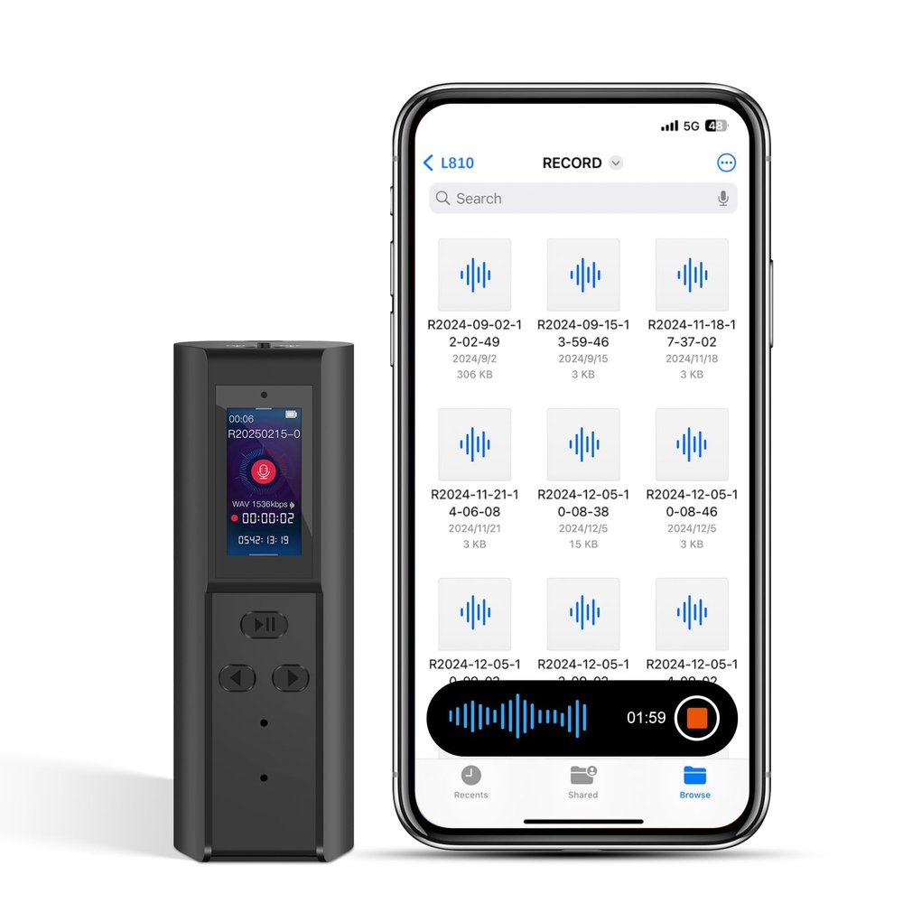 128GB Voice Activated Recorder with Playback: Magnetic Audio Recorder with AI Noise Cancellation, 220 Hours Continuous Recording, Recording Device for Lectures Meetings Interviews Classroom